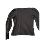 Gray Slate Black Long Sleeves V Neck Puffed Shoulders Feminine Top Medium Photo 2