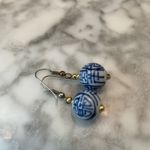 Blue and white Chinese Porcelain earrings Photo 1