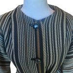 Anne Klein Wool Blend Belted Jacket Coat Womens Size Small Black Brown Striped Photo 6