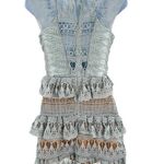 Boutique  Unbranded Mini Dress Sleeveless High Neck Lace Ruffle Sage Mint Blue Photo 53