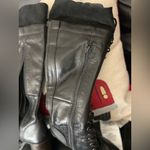 Steve Madden  Size 6 Nitefall Black Leather Heeled Lace-Up Knee High Combat Boots Photo 7