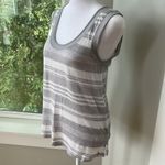 Banana Republic  100% Linen Gray and White Striped Scoop Neck Tank Size XS Photo 2