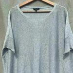 Eileen Fisher  Silver/ Gray Metallic Oversized Short Sleeve Knit Top Size Large Photo 1
