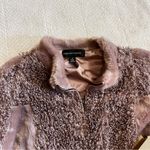 Colleen Lopez Patchwork Faux Fur Curly Lamb Plush Jacket Coat 1X Photo 1