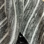 Striped Lace & Lurex Cowl Neck Roll Tab Sleeve Floral Lace Top Medium Gray Photo 2