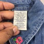 Vintage Denim Embroidered Floral Cottagecore Shirt Short Sleeve Button Women 18W Blue Size XL Photo 1