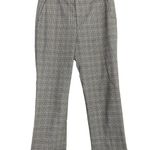 ZARA  Checkered Plaid High Rise Trouser Dress Pant Belt Loops Cuffed Hems 4 Grey Photo 10