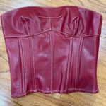 Edikted  Red Leather Corset Top Photo 3