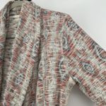 Lucky Brand  Aztec Open Front Cardigan Gray Woven Southwestern Boho Size M Photo 2