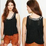 Free People "Aztec Louie" Black Embellished Tank Top Photo 1
