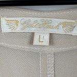 Gold Hawk 100% Silk Top Women's Large Beige Cold Shoulder Lace Photo 5