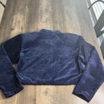 Vintage Banjo Navy Blue Western Corduroy Cropped Jacket With Shoulder Pads Size M Photo 4