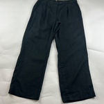 Banana Republic  Black Linen Blend High Rise Relaxed Leg Trouser Pant 14 Photo 0