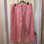 Cropped Wide Leg Pants Cotton Blend Casual Pink Trousers Workwear Size 18 Photo 4