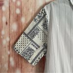 Clu Too White Striped Blue Bandana Paisley Mixed Media Printed Button Up Shirt Size M Photo 4