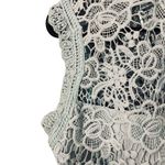 Nanette Lepore Mint Green Sleeveless Mock Neck Formal Lace Blouse Women SZ S Photo 6