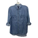 Gap Boyfriend Fit Denim Chambray Top Size XS Western Rodeo Cowgirl Casual Photo 1