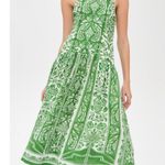Farm Rio Delicate Tapestry Green Floral Linen Midi Dress $265 New W/ Tags Medium Photo 0