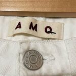 AMO White Twist Sea Salt Raw Hem Distressed Slim Fit Jeans Mid Rise Womens 23 Photo 3