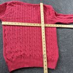 Ralph Lauren  Sport Women's Pony Logo Cable Knit V Neck Sweater Pink Large Preppy Photo 5