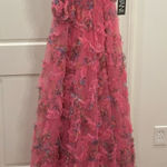 Jovani NEW  floral strapless maxi gown in pink- rare color Photo 0