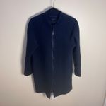 COS  Womens Full Zip Jacket 100% Wool Size 4 Lined Navy Blue Photo 1