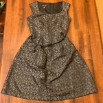 Black Label By Evan-Picone Dress 4 Black Gray Silver Black Patton Belt Photo 0