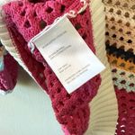 Boutique Tribal Multicolor Open Crochet Knit 3/4 Sleeve Sweater Shirt Red Size M Photo 7