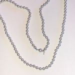 Trifari  Vintage Elegant Pale Gray Faux Pearl Beaded Boho Necklace Photo 0