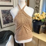 ZARA  Tan Crochet Halter Top Size‎ Large Photo 1