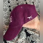 PINK - Victoria's Secret Victoria's Secret PINK Logo Wool Baseball Cap Maroon And White Logo Photo 1