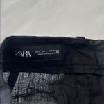 ZARA 100% Linen Black High Rise Shorts Pockets Size L Photo 5