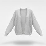 Elodie  Grey Open-Knit Cardigan Photo 1