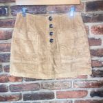 Altar'd State  Brown Tan Corduroy Button-Fly Mini Skirt Women's Size Medium Photo 1