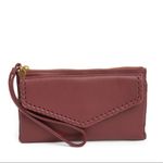 Hobo Pocket Leather Wristlet Wallet Clutch, Wrist Strap, Cash, Cards, PORT, NWT Red Photo 3