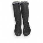Aquatalia  Women’s Black Suede faux Fur Lined Tall Boots Size 40 Waterproof Italy Photo 2