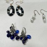 3 Pairs Dangle Earrings Pierced Womens Jewelry Costume Classic Blue Photo 0