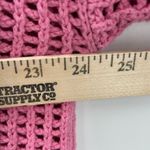 Madewell NWT Pink Crochet V Neck Long Sleeve Sweater Open Knit Top XXL Photo 6