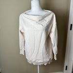 Pilcro ANTHROPOLOGIE  Drape Neck Off Shoulder Cream Sweatshirt Top Size Medium Photo 1