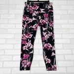Yogalicious Women's Black Pink Floral Lily Print Active Leggings Size LG Pockets Photo 15