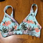 Skye Swimwear Skye Blue Tropical Floral Birds of Paradise Bikini Top Women’s Size Small Photo 0