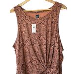 Gap  Sleeveless Knot-Waist Dress Women's XXL New Orange Coral Floral Print Photo 2