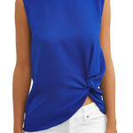 Alison Andrews Cobalt Blue Women's Sleeveless Crew neck Twist Front Top Size L Size L Photo 0