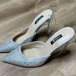 Nine West Women's Rhinestone Clear Ankle Strap/Heel Sparkel Stiletto Heel sz 7.5 Photo 1