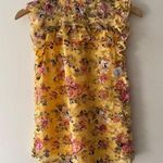 Almost Famous NEW!  Yellow Floral Lace Ruffle Sleeveless Blouse Photo 0