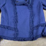 Rebecca Taylor  Tweed Navy Blue Fringe Moto Jacket
Size: 6 Photo 3