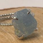 Millie Twist Natural Stone Open Size Ring, Adjustable, aquamarine Photo 3