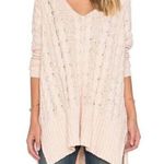 Free People Easy Cable V Neck Sweater in Champagne Photo 0