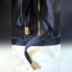 Lucy Paris  Dark Blue and White Bomber Jacket Photo 4