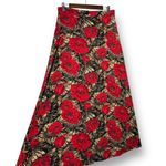 Vintage Y2K Maxi Skirt L Red Floral Tiger Animal Print Slinky Stretch Pull On Size L Photo 2